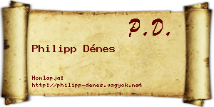 Philipp Dénes névjegykártya